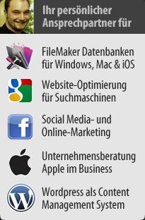 FileMaker, SEO, Social Media, Online-Marketing, Apple, Wordpress