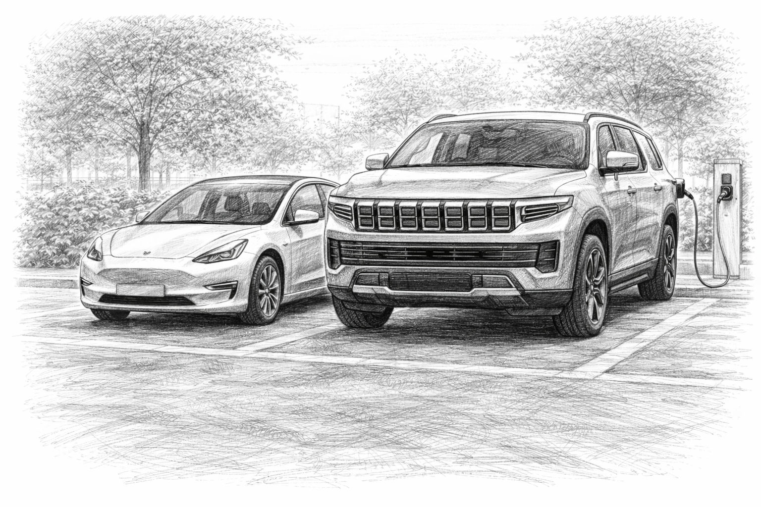 Kleine und große Elektroautos