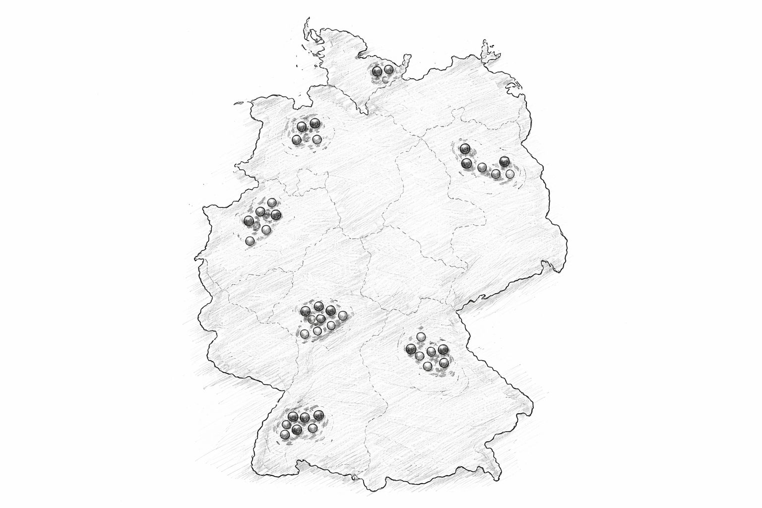 Standorte von Gasspeichern in Deutschland