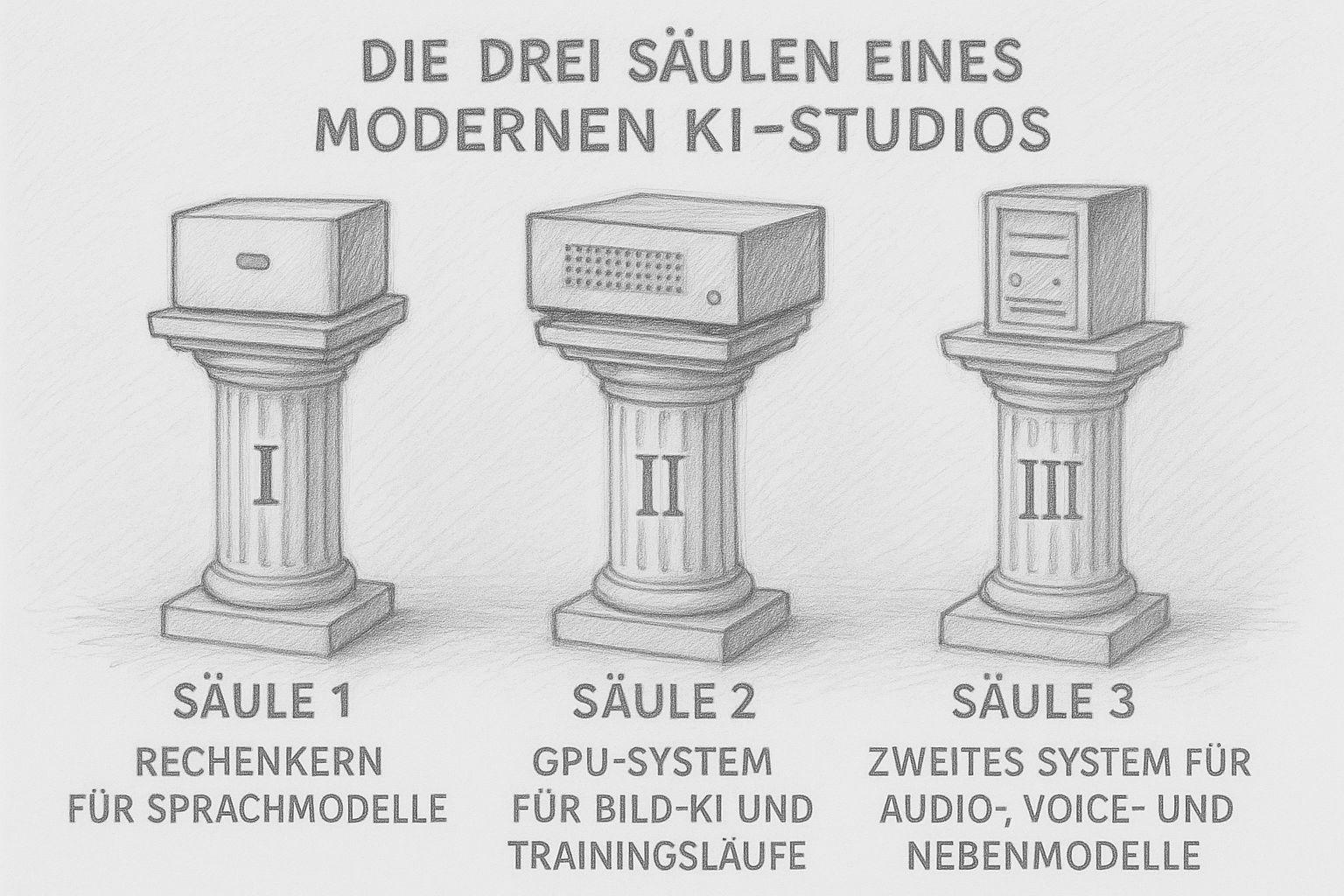 Die drei Säulen eines KI-Studios