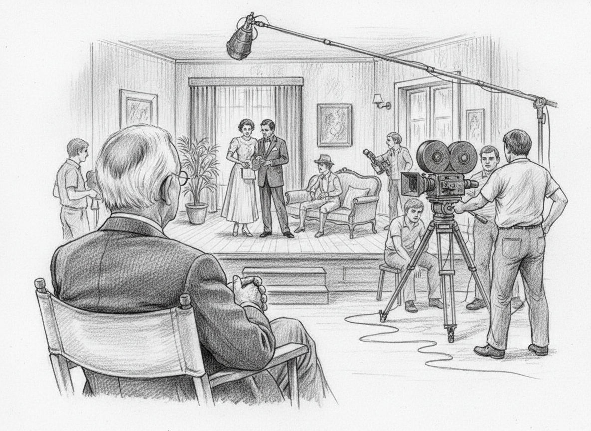 Loriot als Regisseur am Filmset