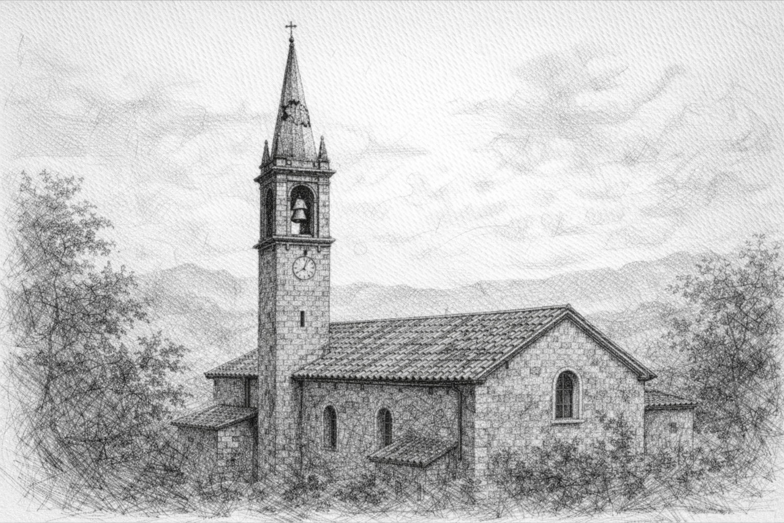 Parches en la iglesia en Italia