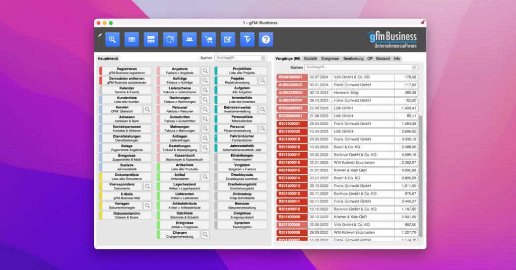 gFM-Business Professional ERP-Software