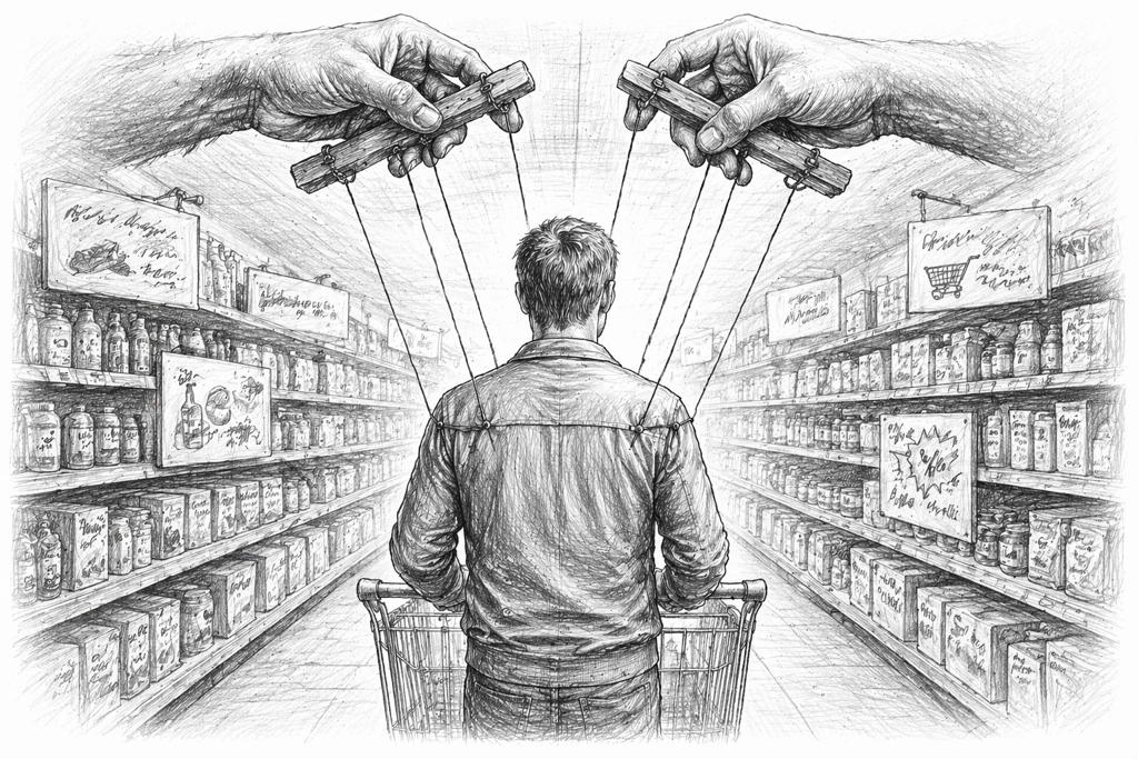 Truques de vendas no supermercado e em linha