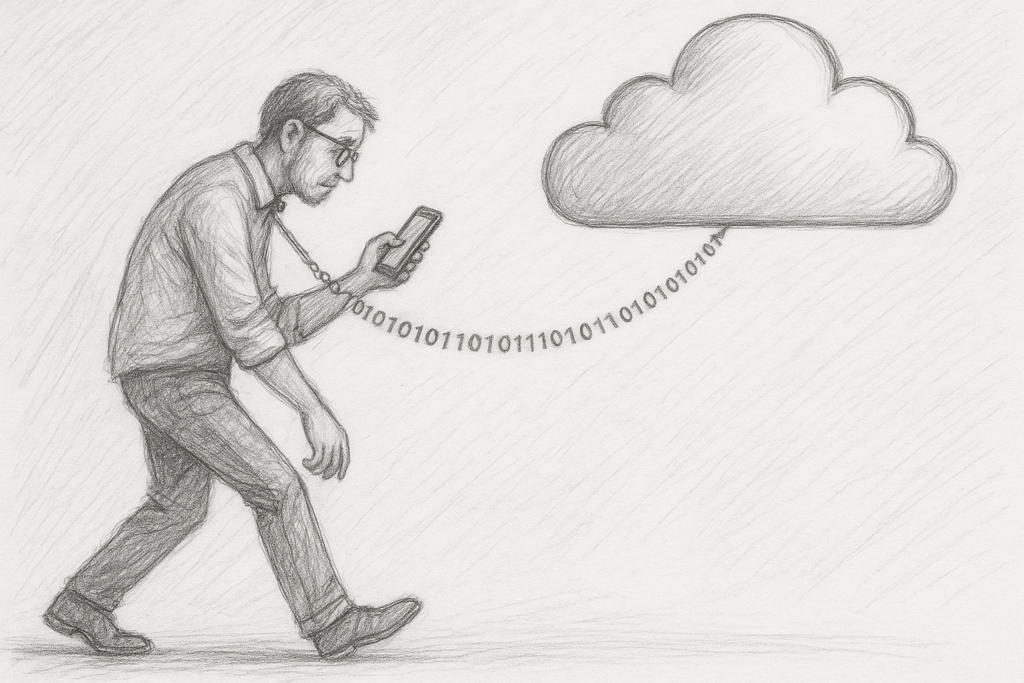 Niewidzialna smycz ze względu na zależność od systemów chmurowych