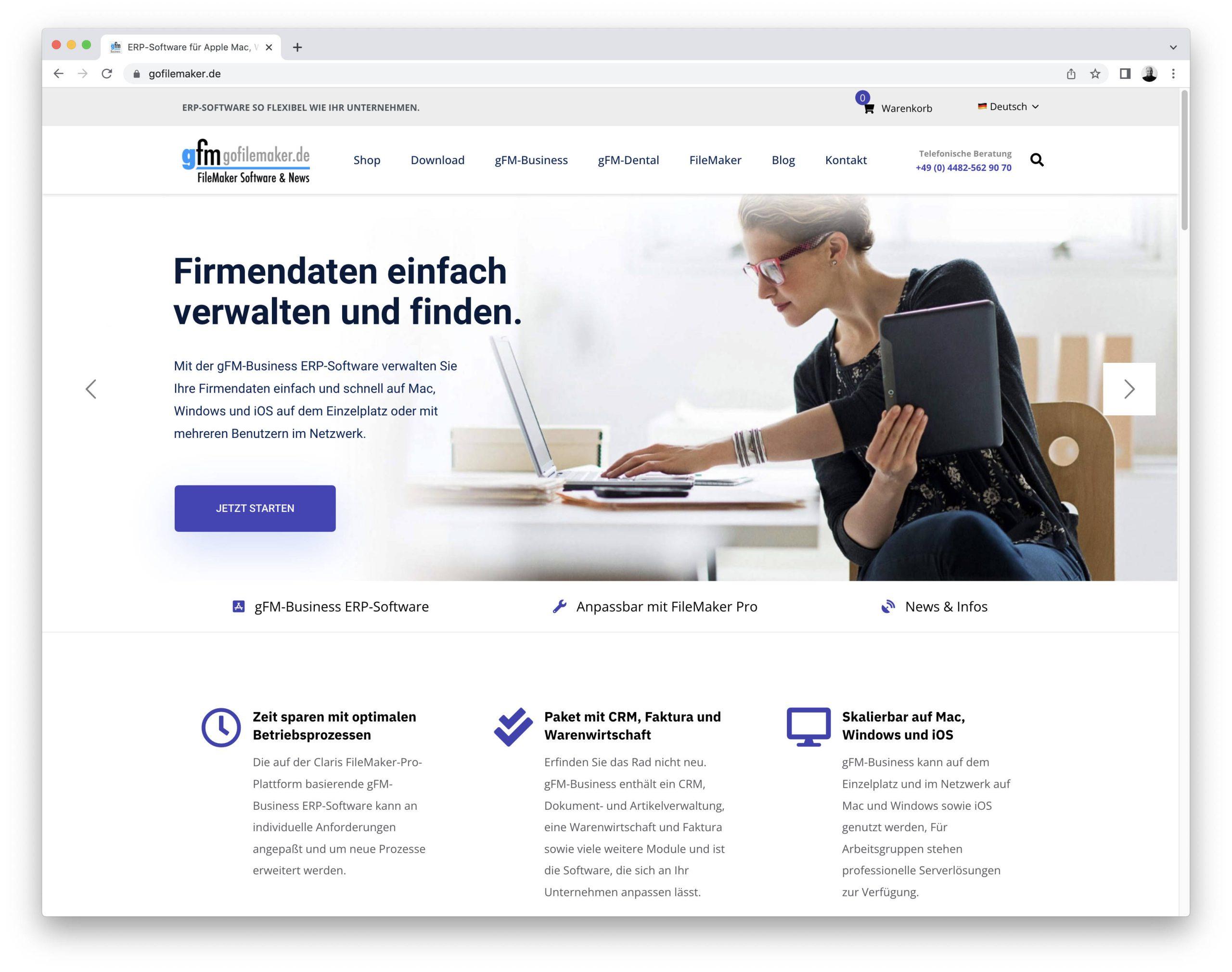 gofilemaker.de Internetauftritt