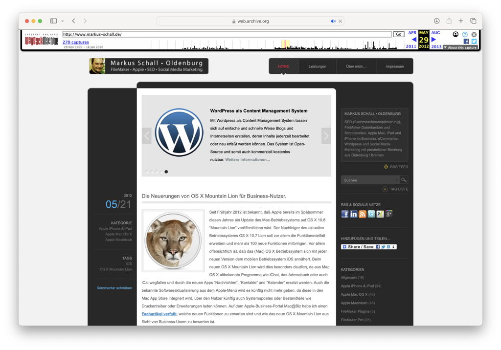 markus-schall.de 2010 yılında WordPress'te